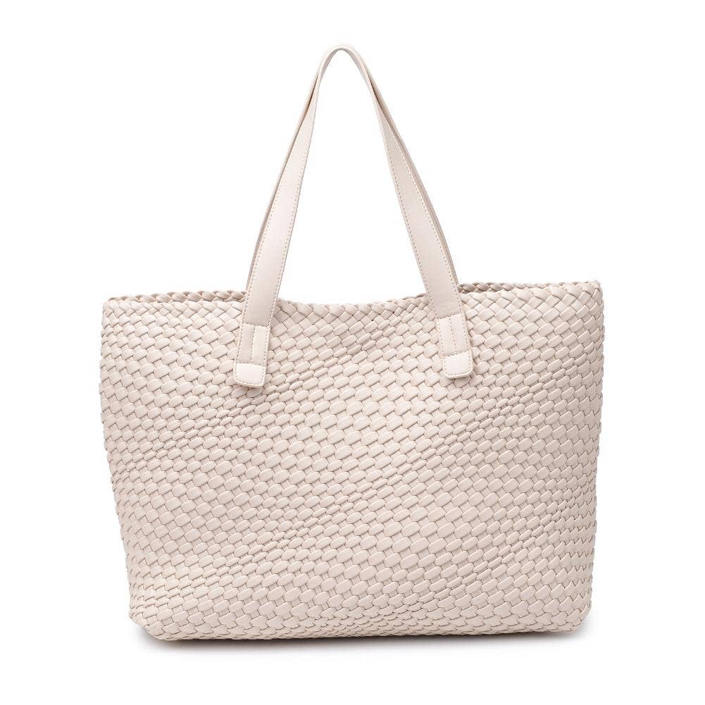 Piquant Woven Tote: Oatmilk