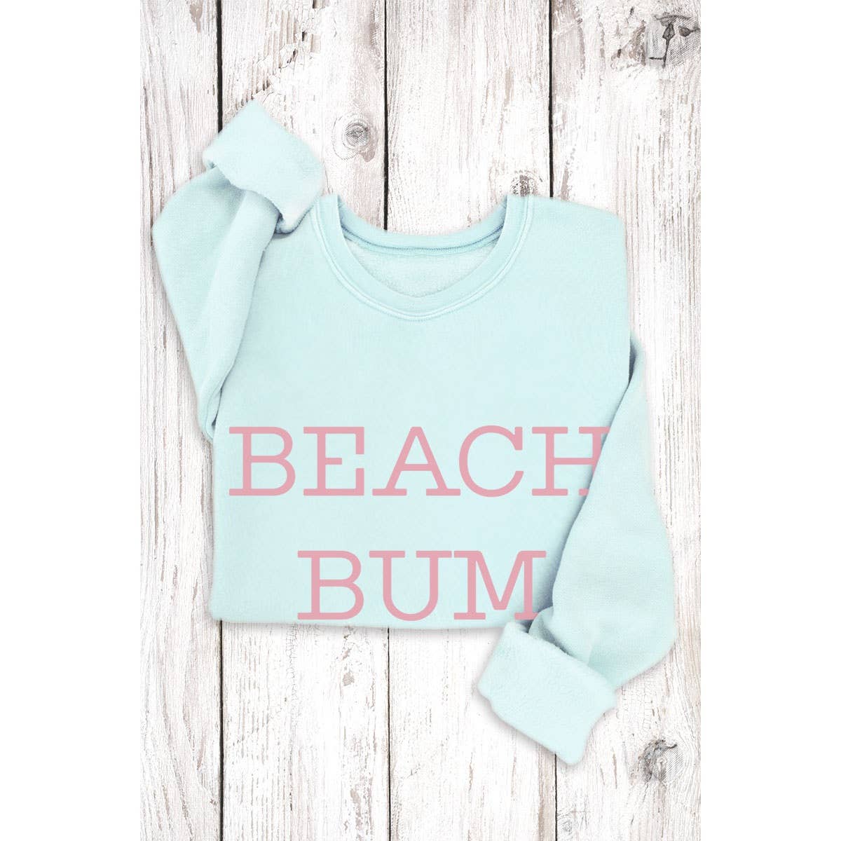 BEACH BUM GRAPHIC SWEATSHIRTS: SOFT BLUE