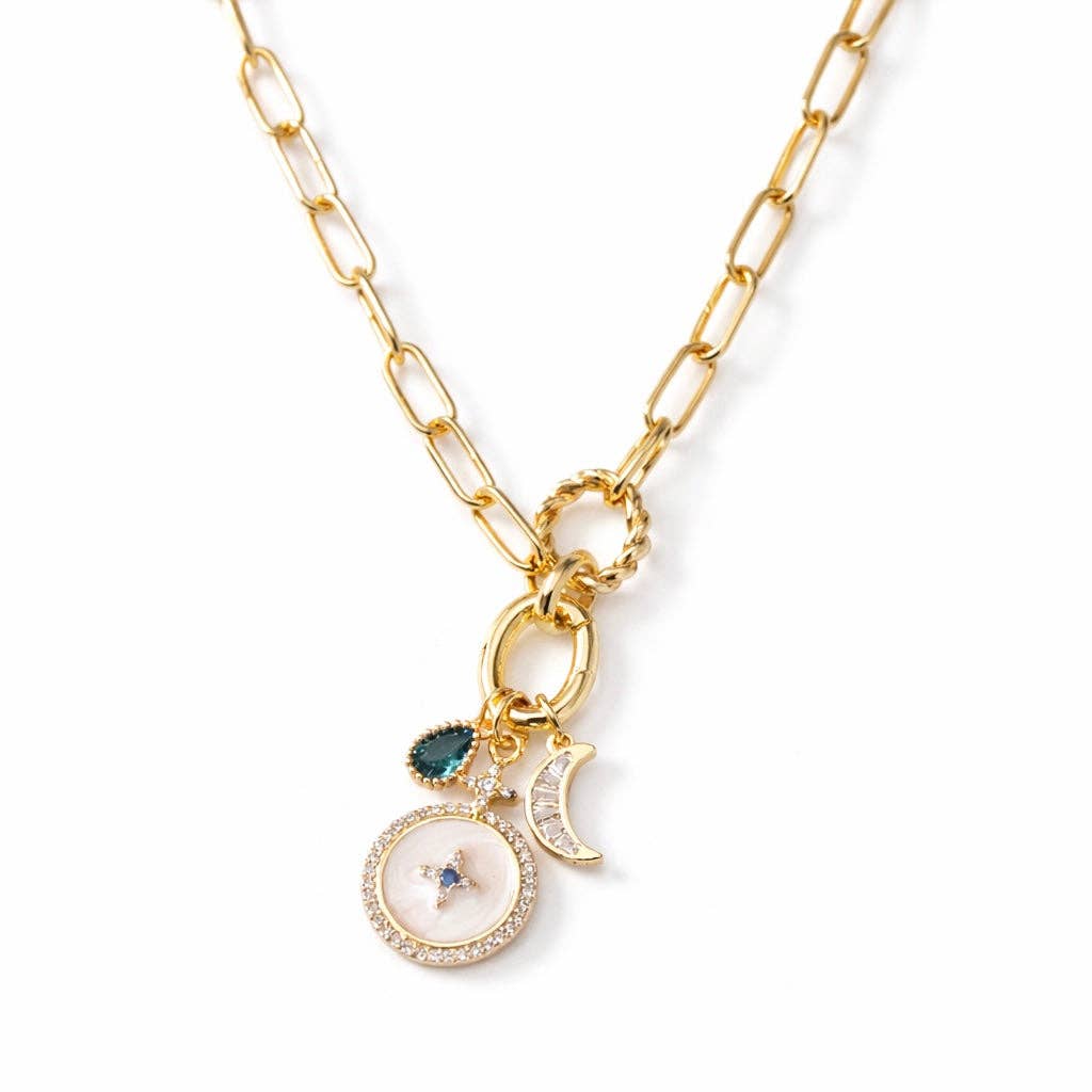 Blue Celestial Charm Necklace