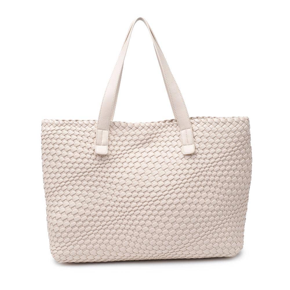 Piquant Woven Tote: Oatmilk