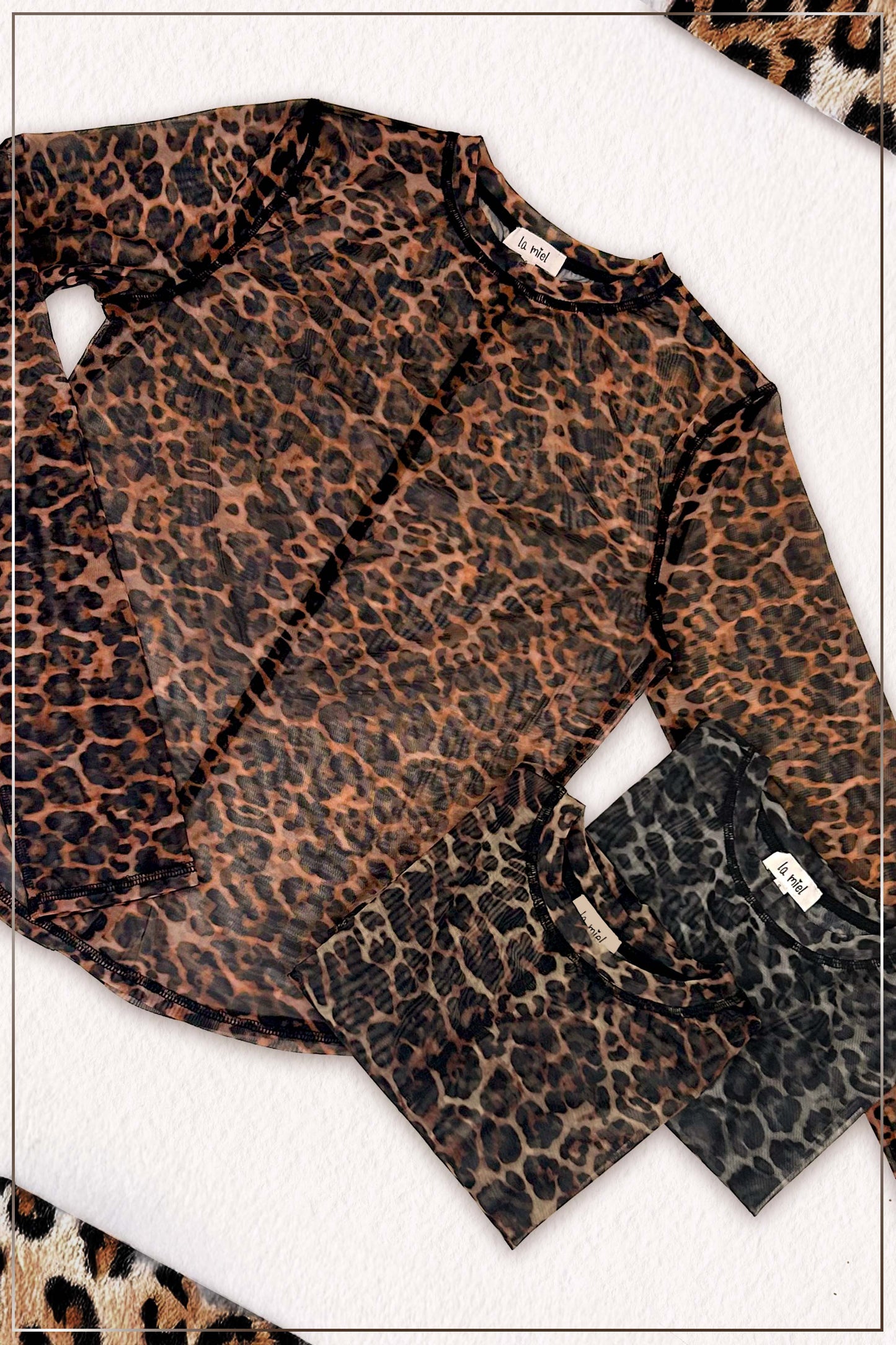 Leopard Printed Mesh Top