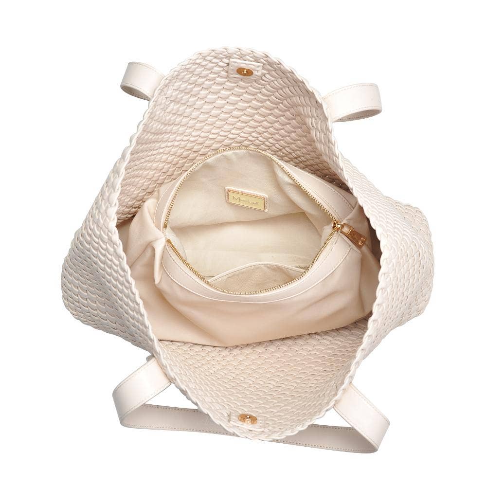 Piquant Woven Tote: Oatmilk