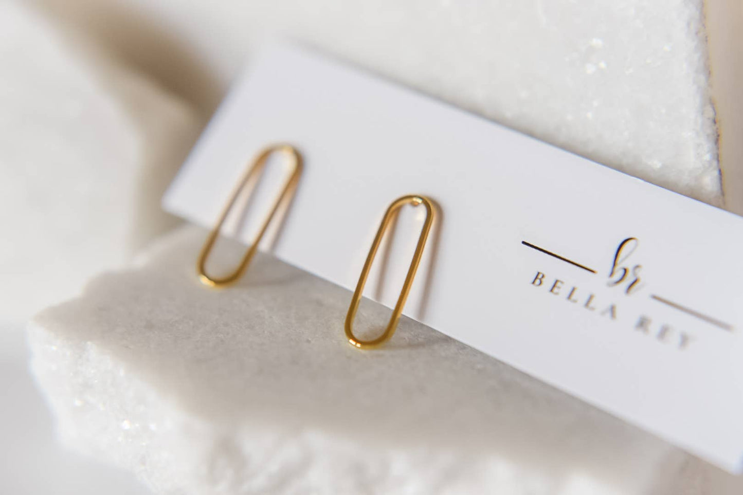 Carlysle gold plated oval studs-hypoallergenic-small