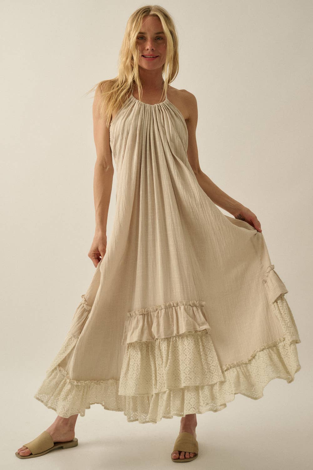 Ruffled Red Maxi