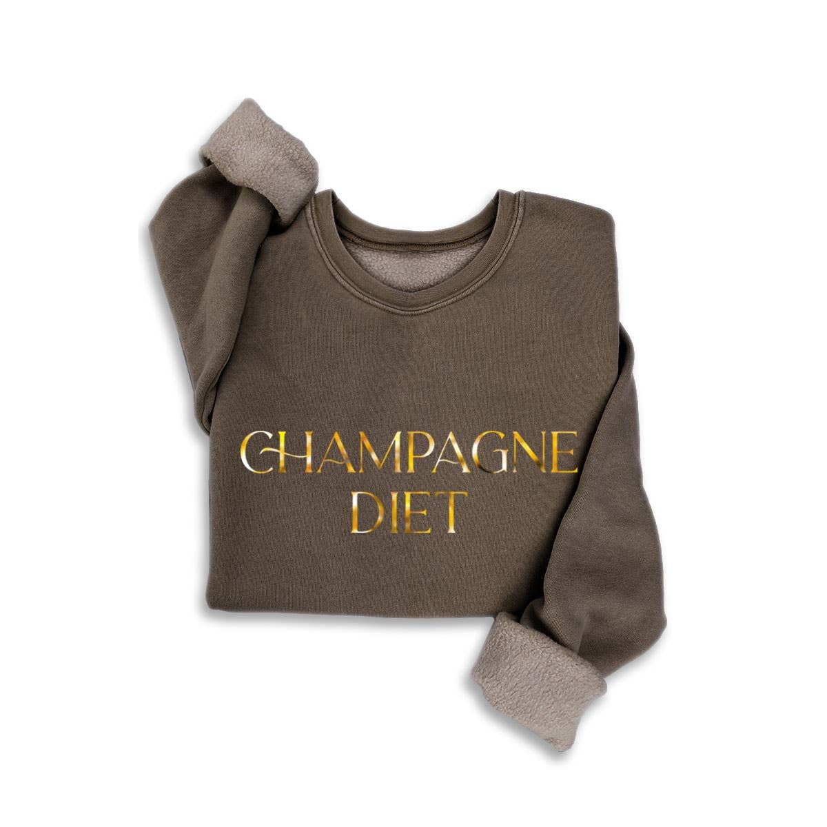 CHAMPAGNE DIET FOIL MINERAL SWEATSHIRTS: MINERAL BROWN