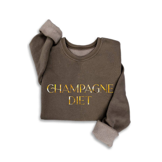 CHAMPAGNE DIET FOIL MINERAL SWEATSHIRTS: MINERAL BROWN
