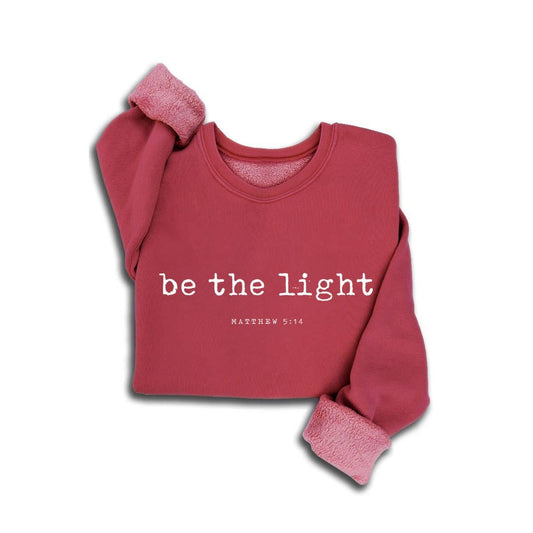 BE THE LIGHT MINERAL SWEATSHIRTS: MINERAL SCARLETT RED