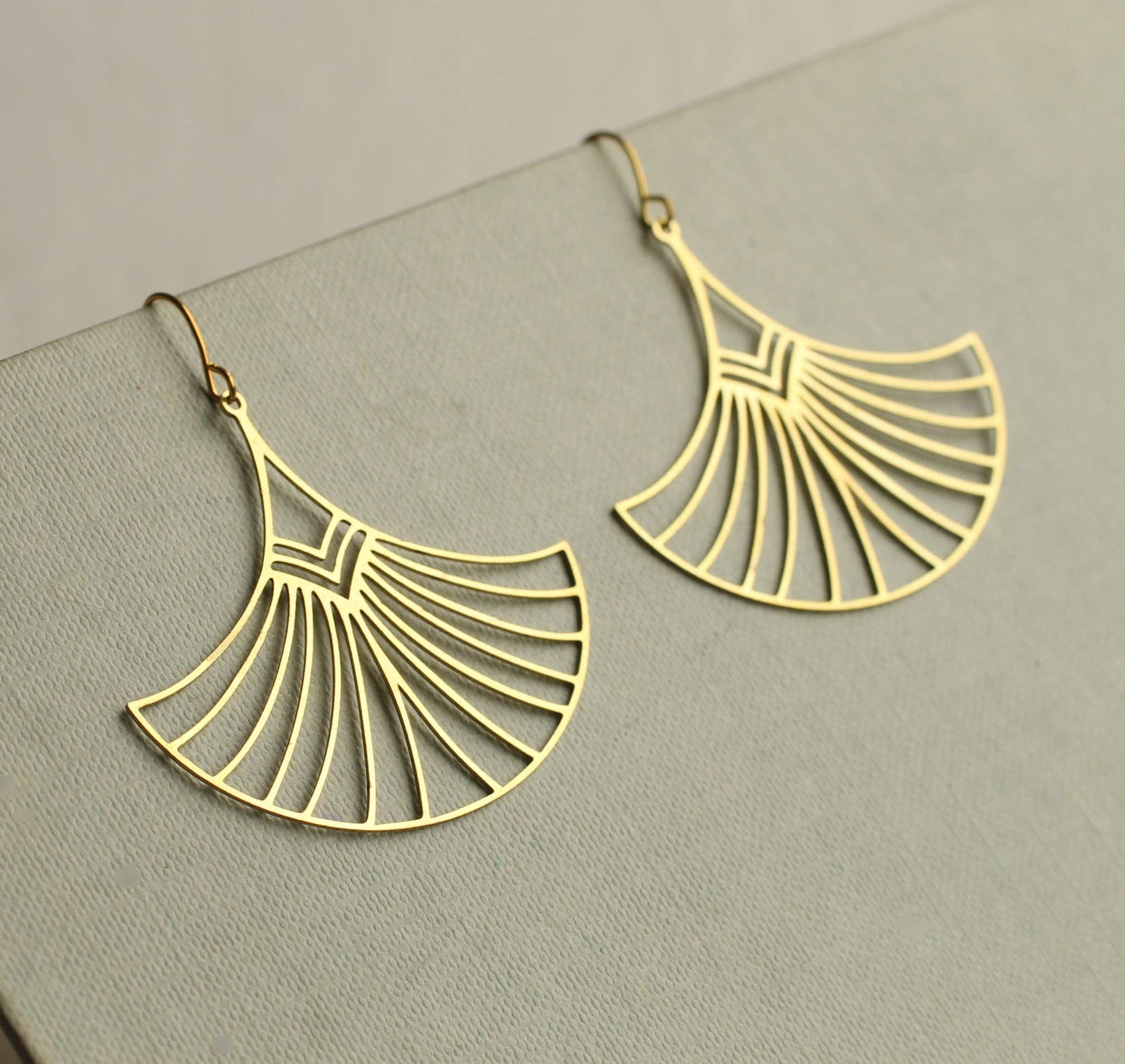 Art Deco Aztec Statement Fan Earrings