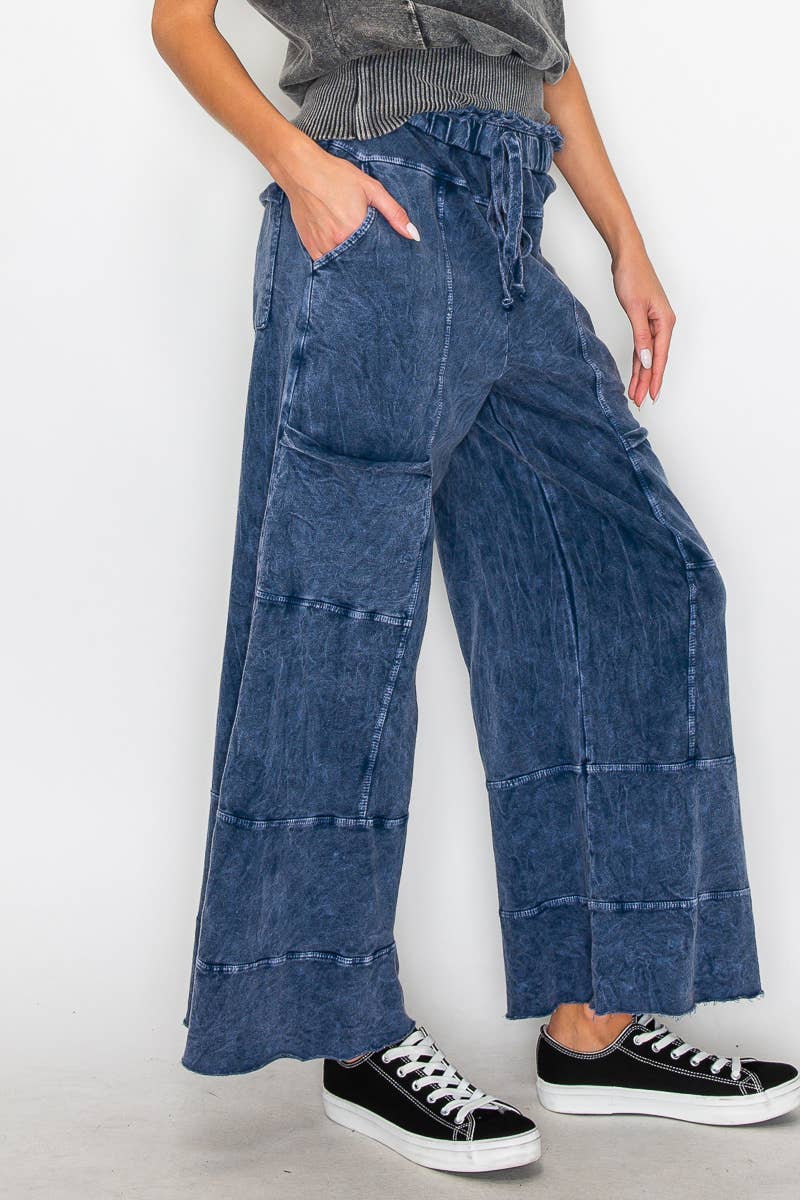 Mineral Wash Wide Leg Pants