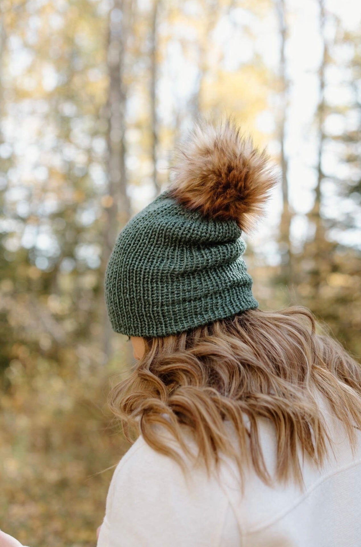 Knit Beanie Toque with Fur Pom Pom