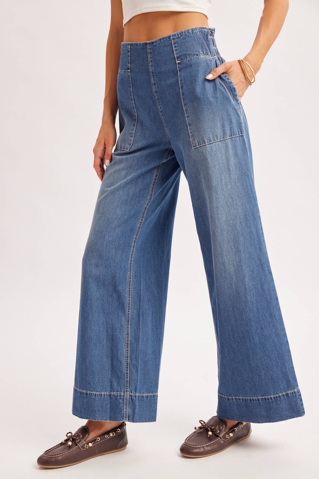 Wide Leg Denim Jeans