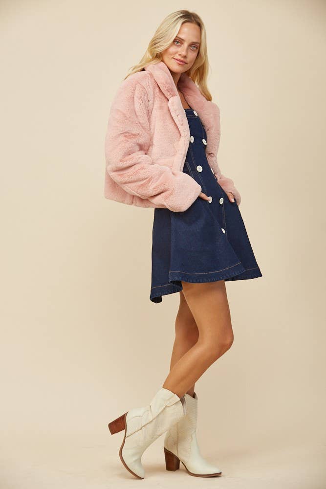 Blush Fur Cropped Jacket
