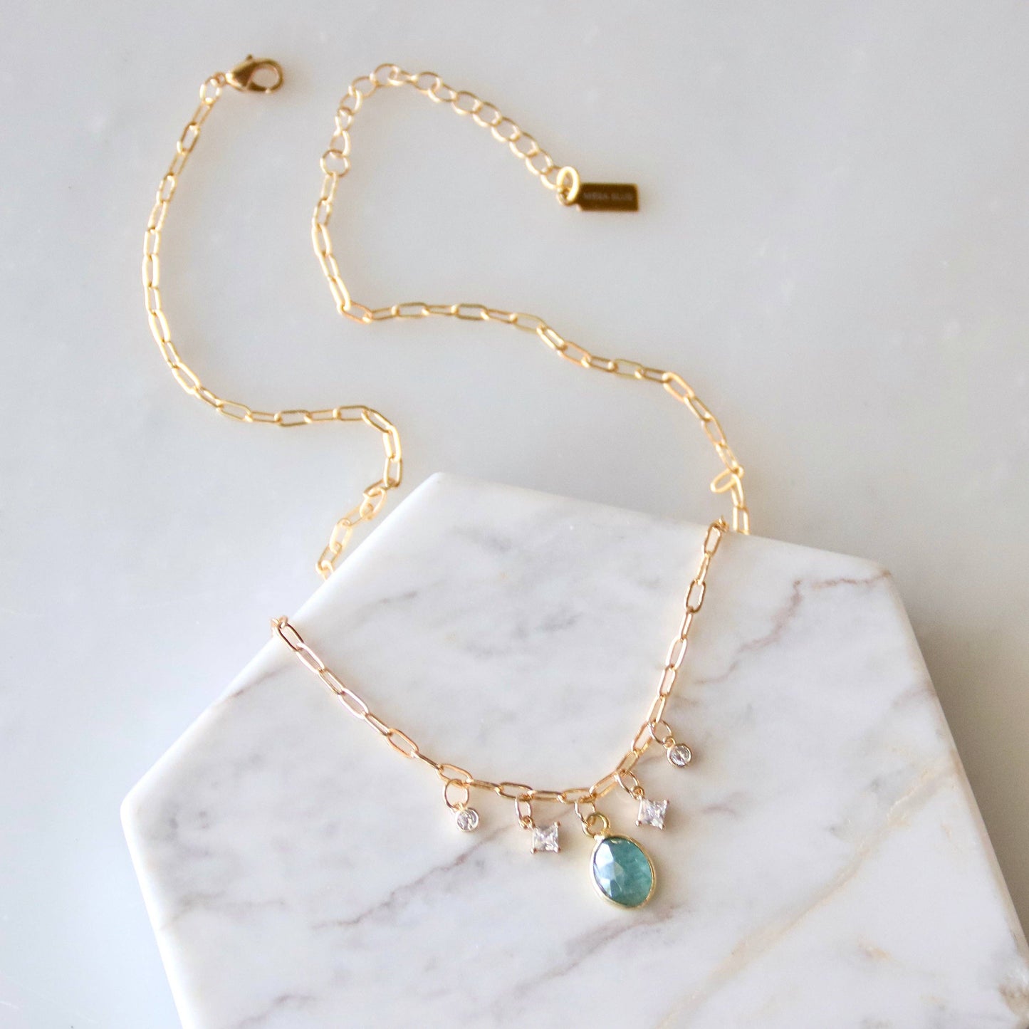 Kyanite CZ Charm Necklace