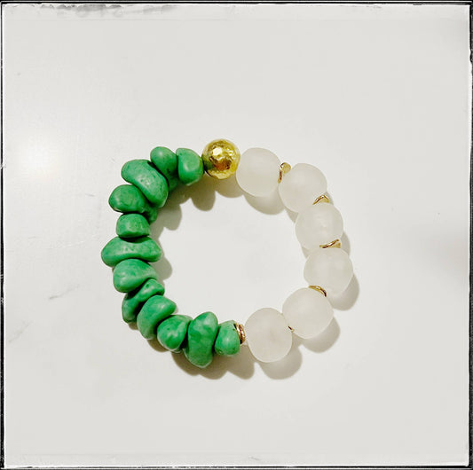 Recycled Canoe Glass Bead Bracelet