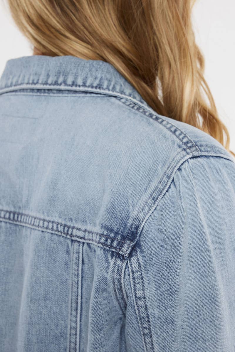 Classic fit peplum denim jacket