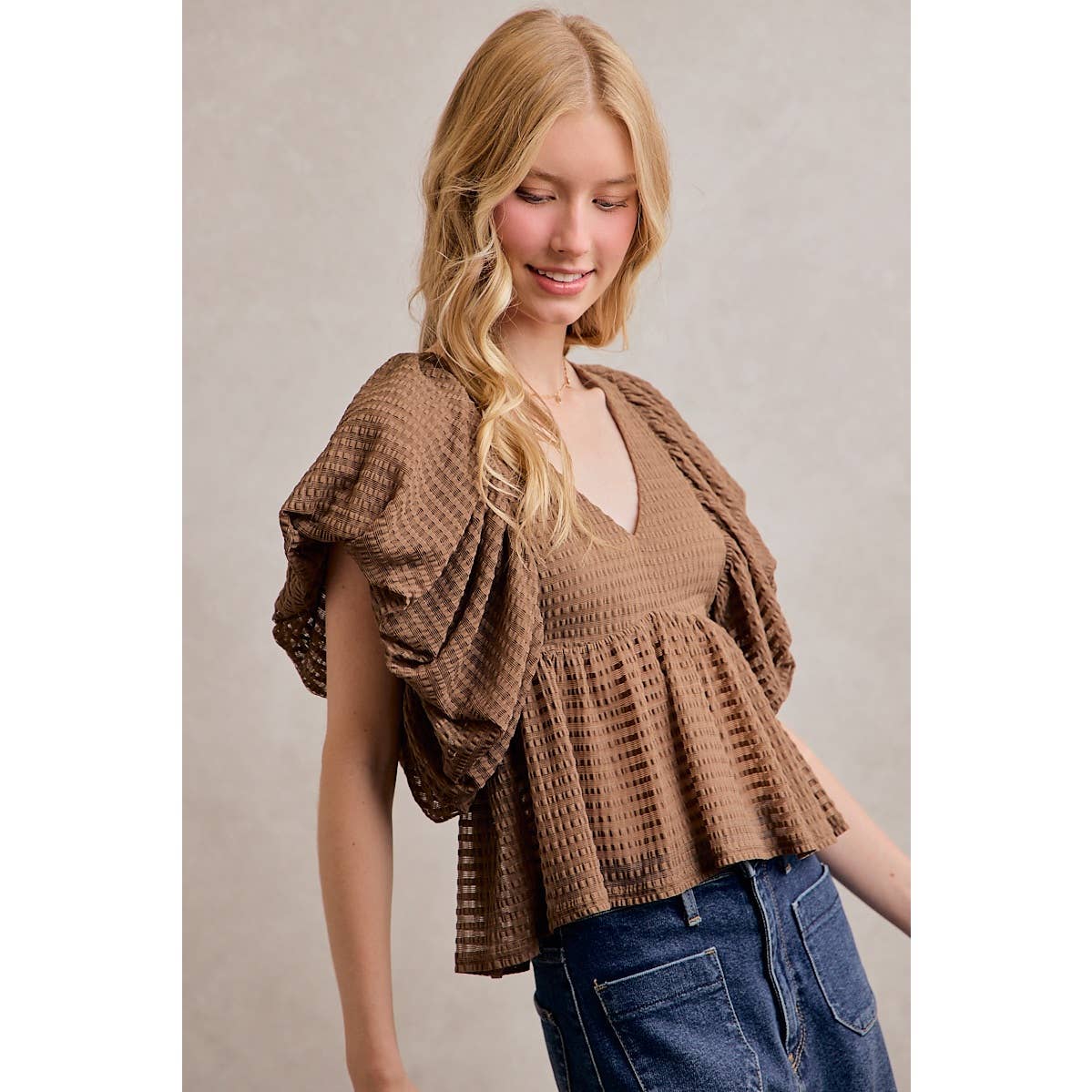 Bubble Sleeve Blouse