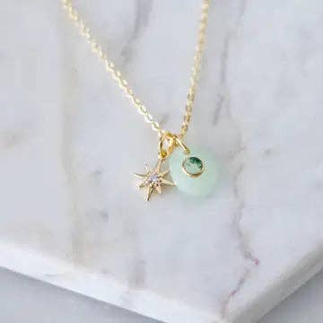 Amazonite, Labradorite, Moss Agate Star Necklace: Amazonite