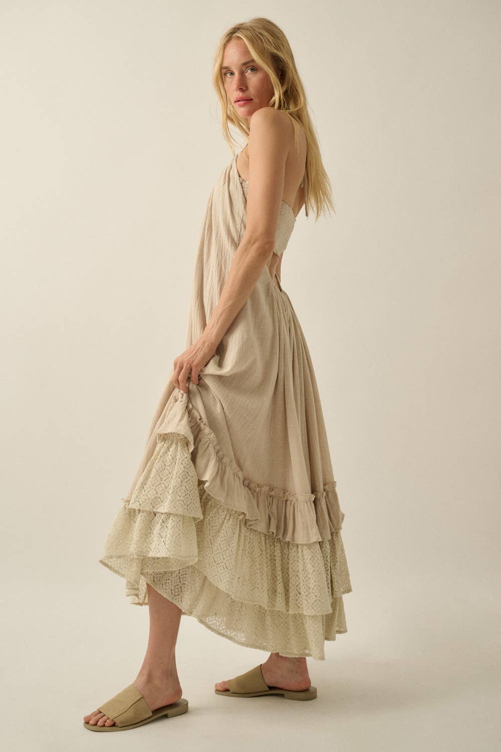 Ruffled Red Maxi