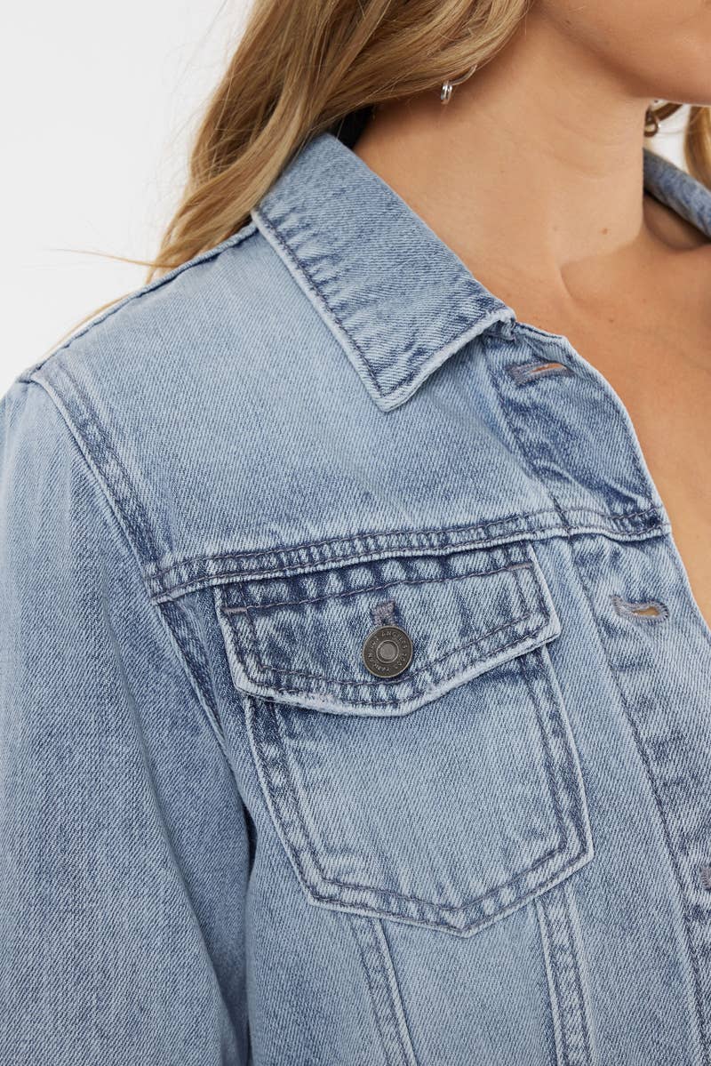 Classic fit peplum denim jacket