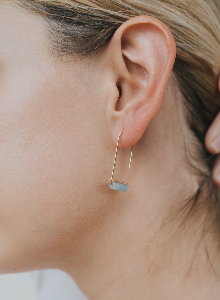 Amazonite Drop Gold Earring