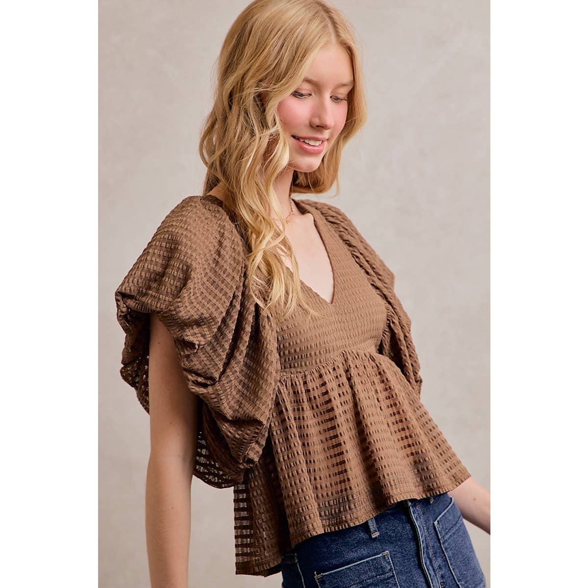 Bubble Sleeve Blouse