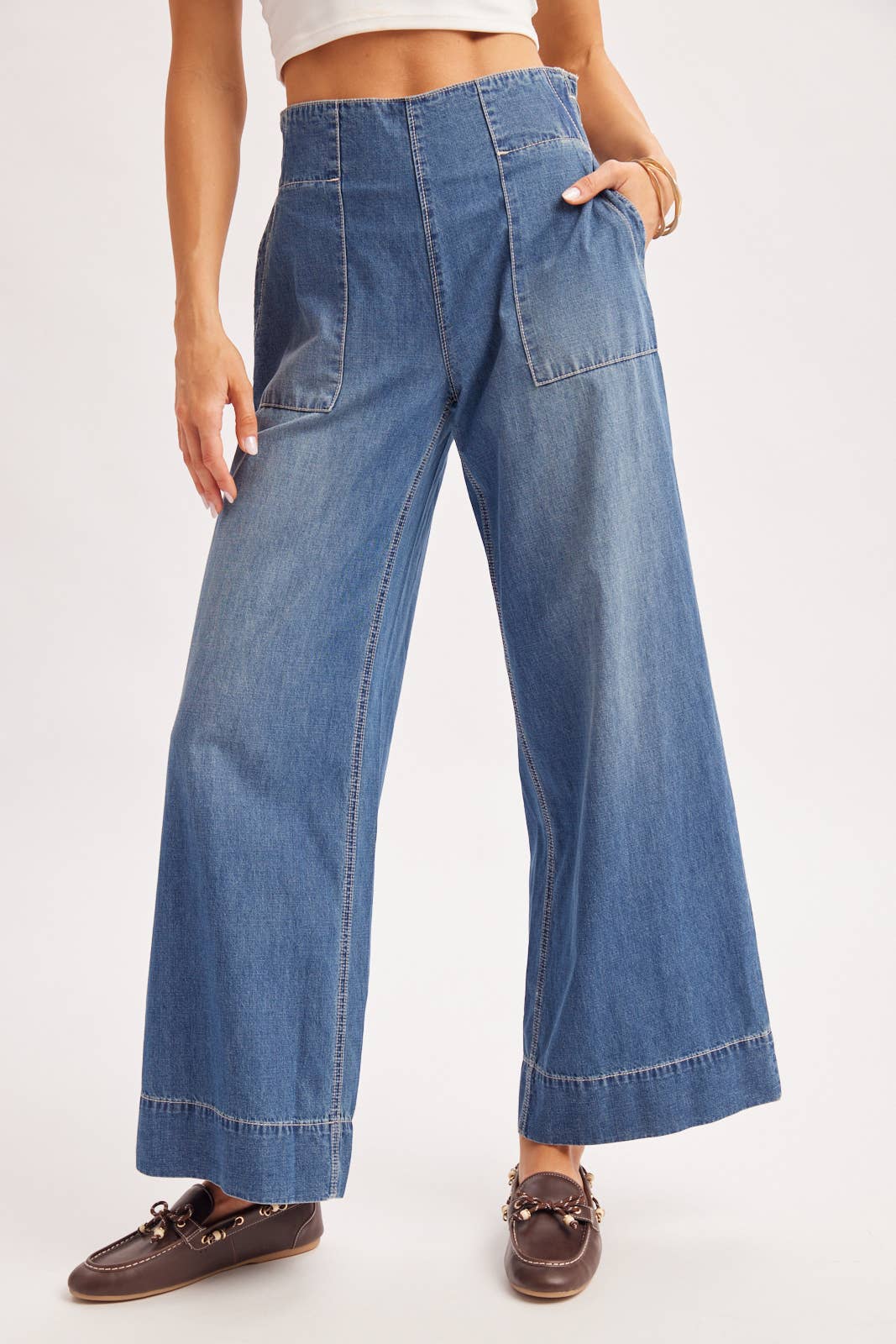 Wide Leg Denim Jeans
