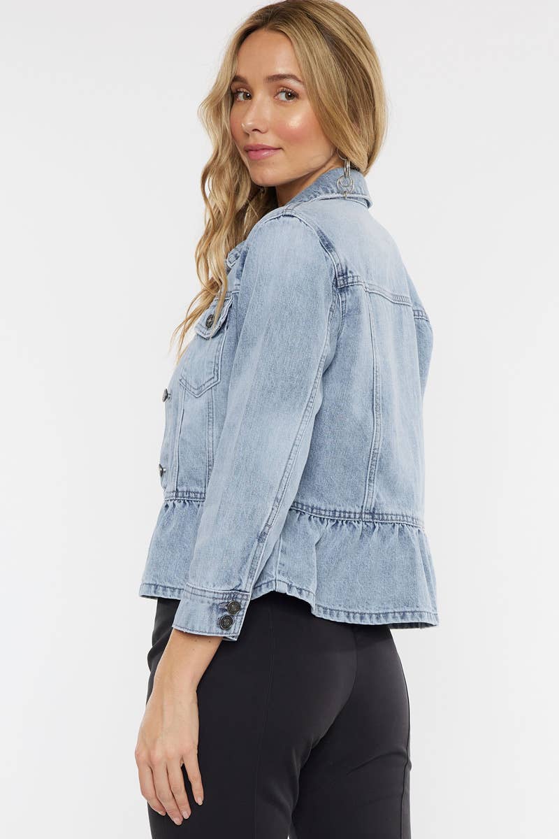 Classic fit peplum denim jacket