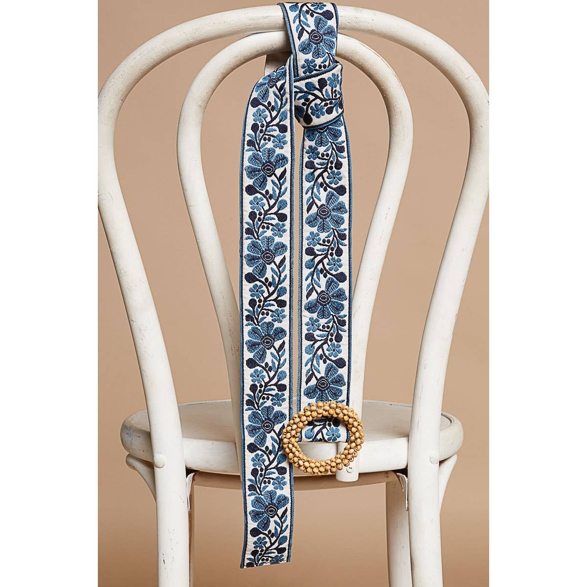 Blue Embroidered Belt