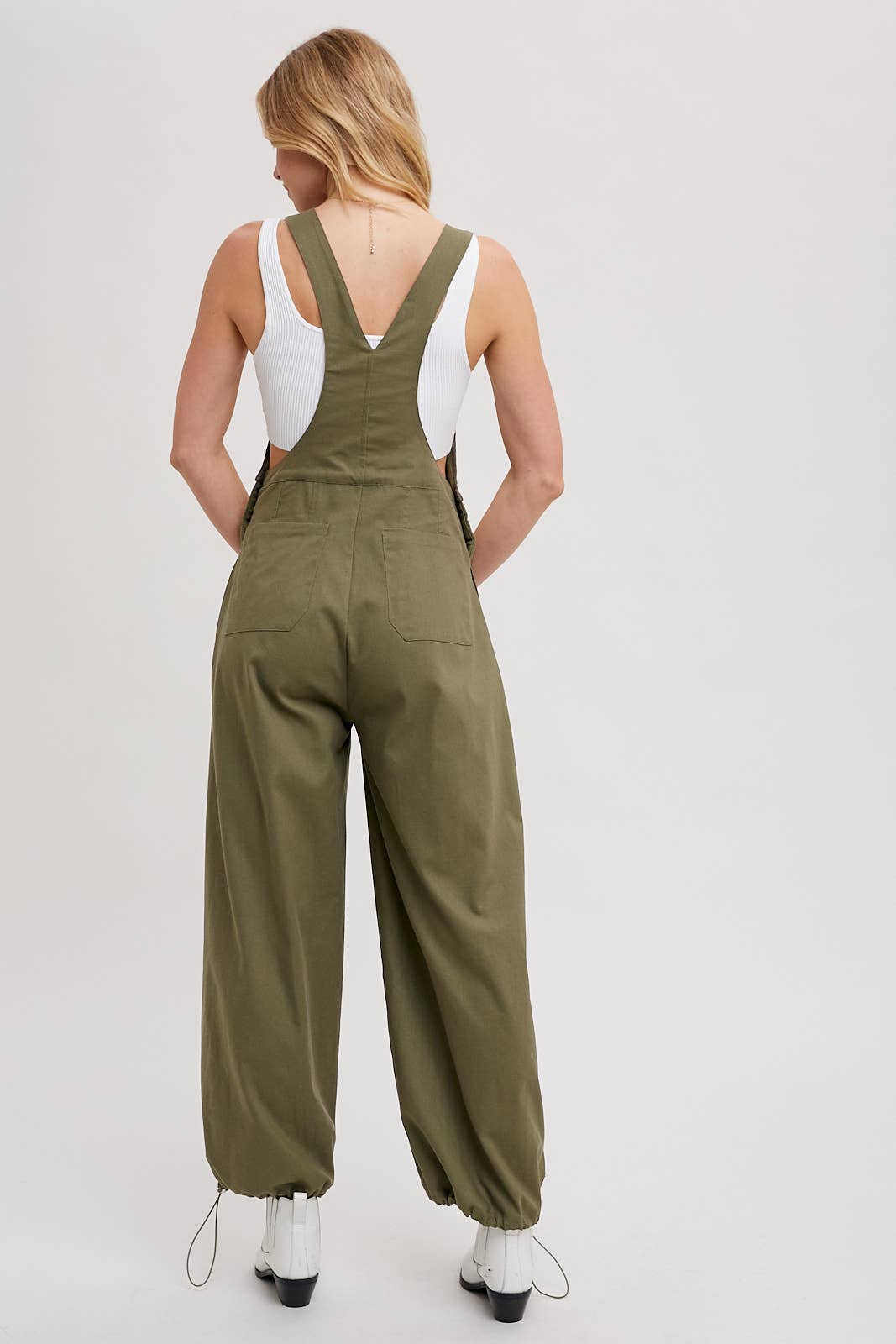 Drawstring Cargo Overalls