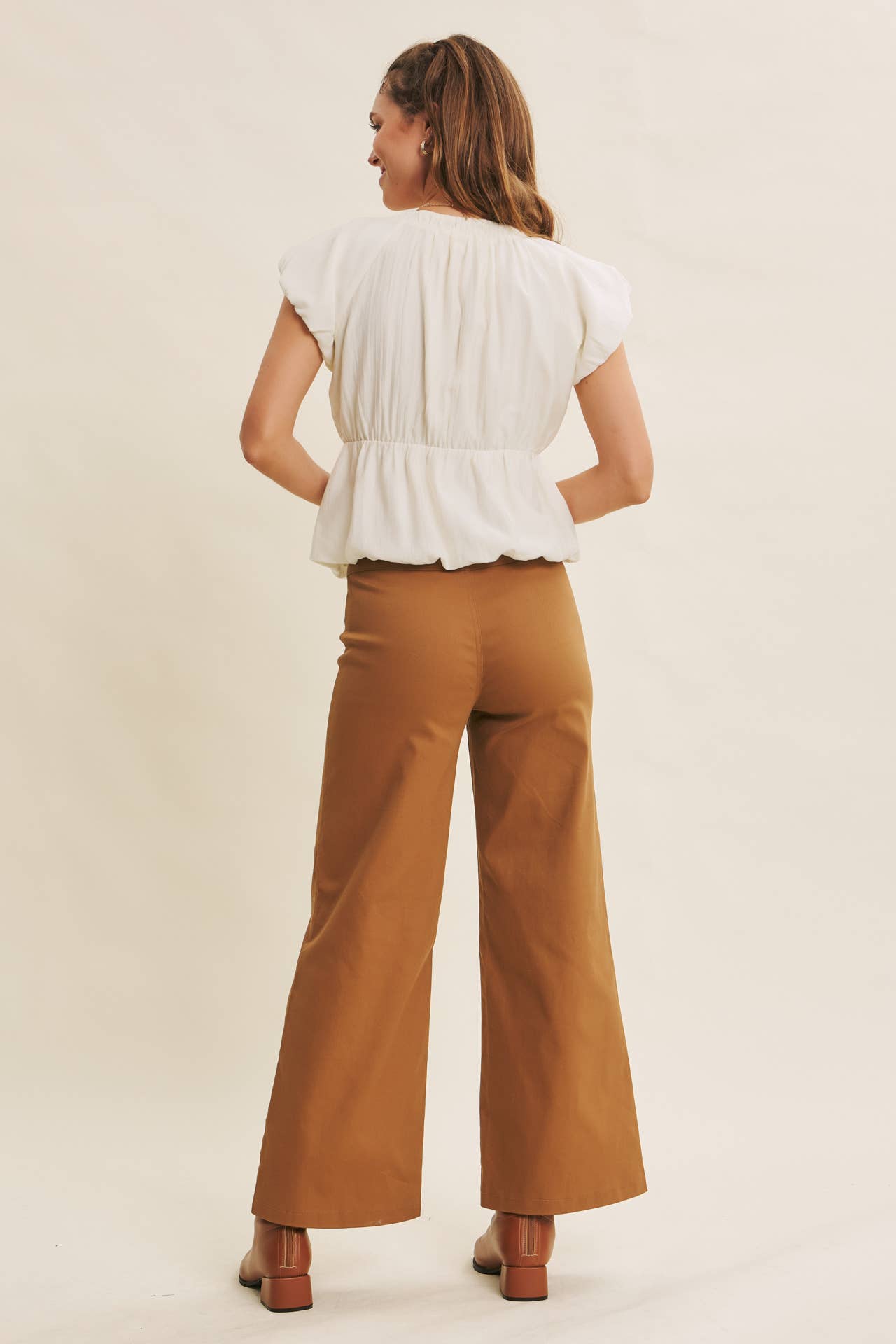 Crinkle Blouse with Contrast Bow