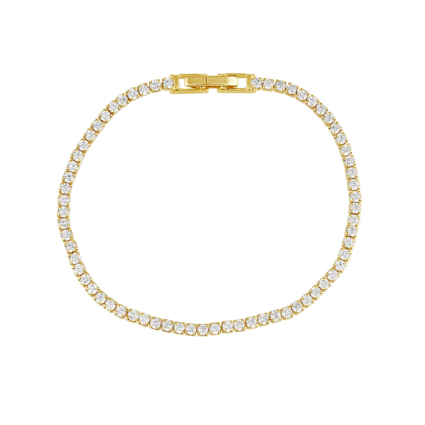 Annie Dainty Tennis Bracelet: Gold