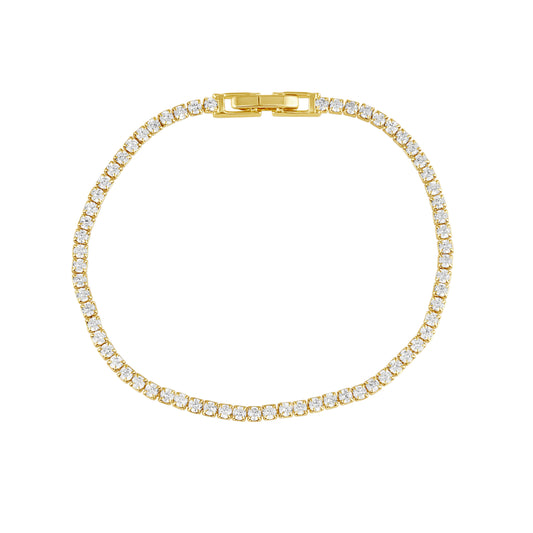 Annie Dainty Tennis Bracelet: Gold
