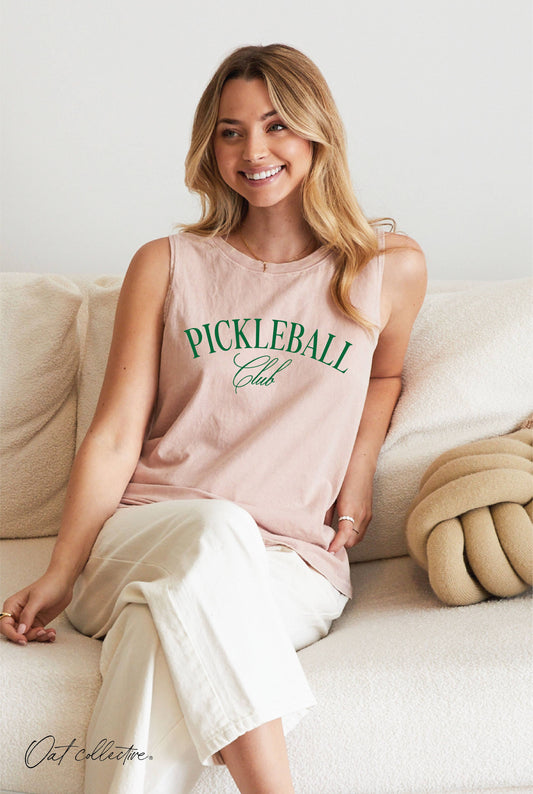 PICKLEBALL CLUB Mineral Graphic Tank Top : SOFT PINK