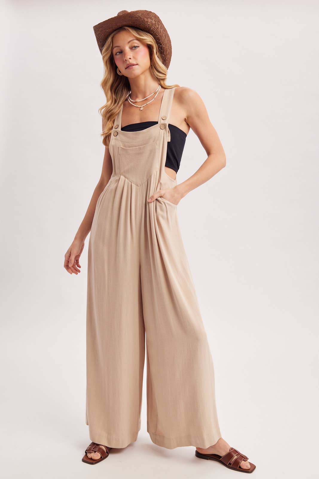 Flowy Wide Leg Overall