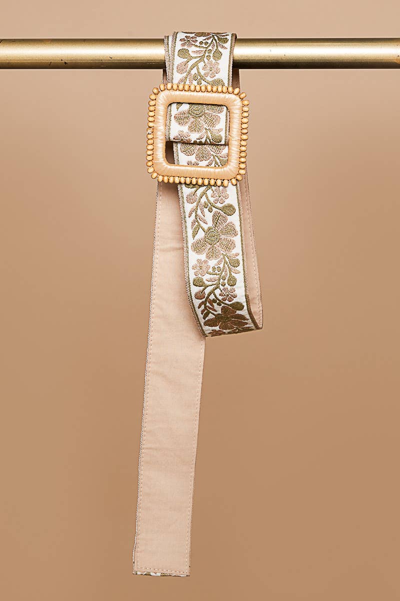 Olive Floral Belt