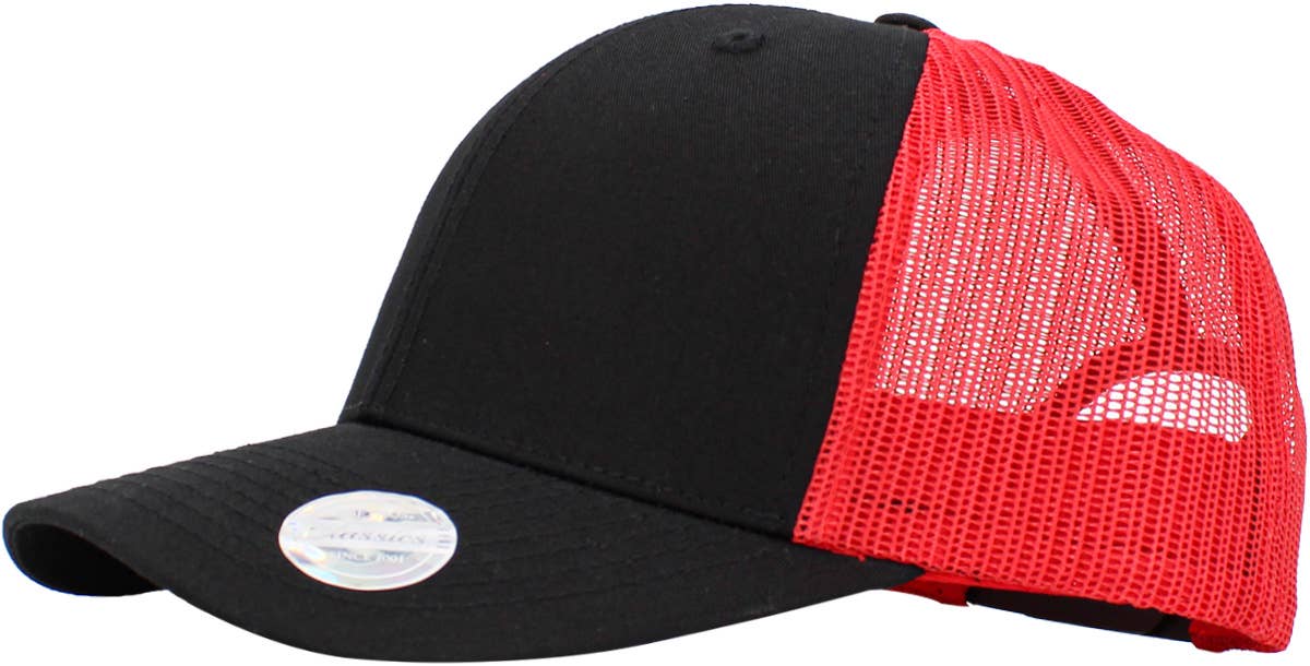 CLASSIC 6 PANEL MESH BACK: RED-WHT