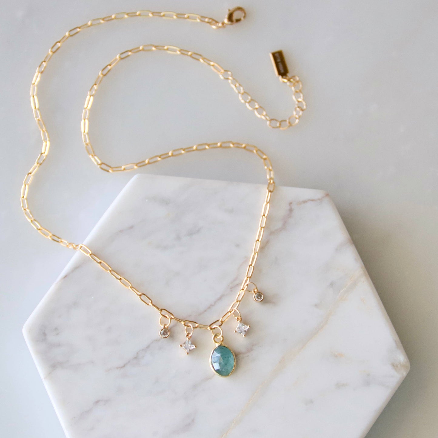 Kyanite CZ Charm Necklace