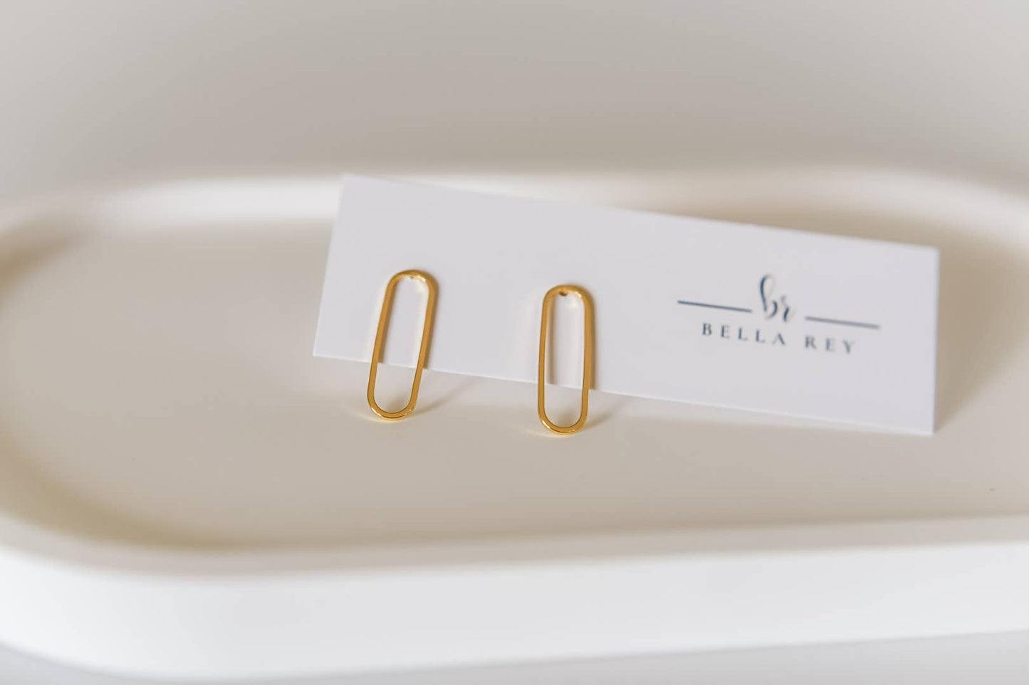 Carlysle gold plated oval studs-hypoallergenic-small