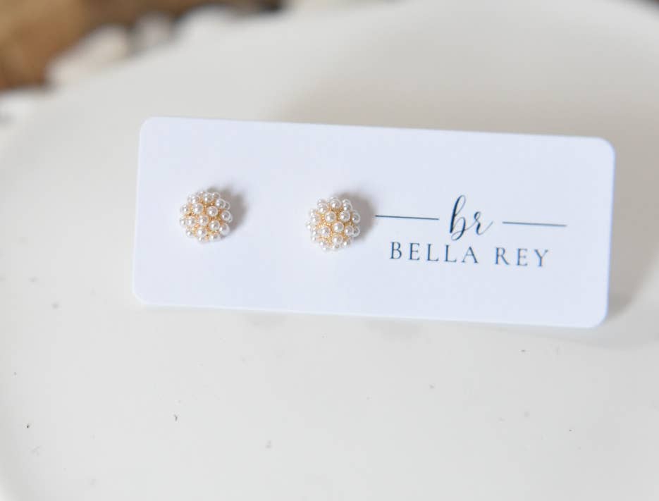 Lettie pearl cluster stud earrings | dainty