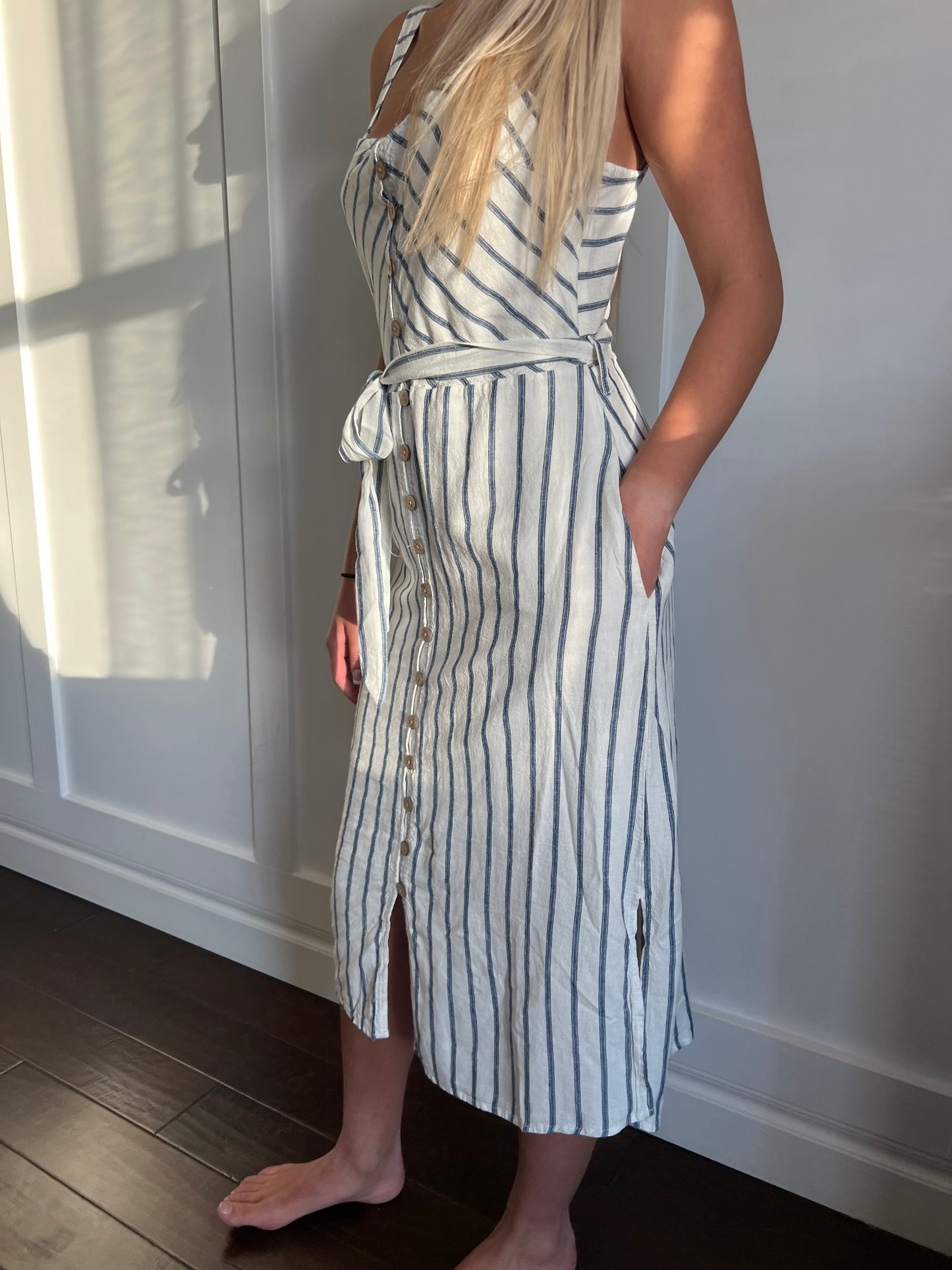 Amber Navy Stripe Dress