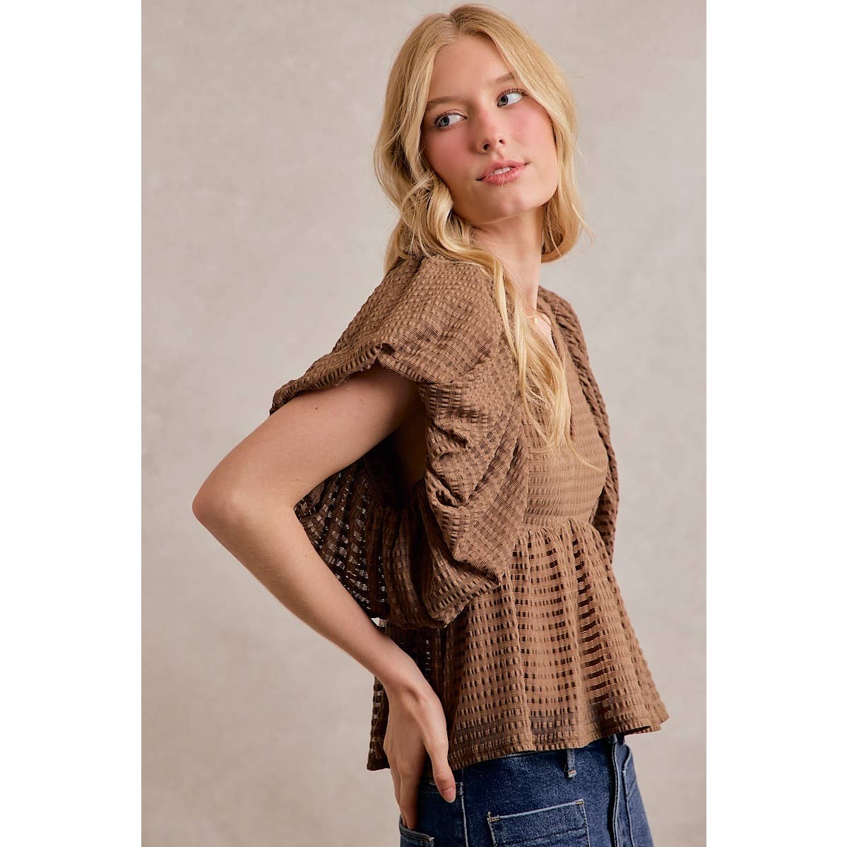Bubble Sleeve Blouse