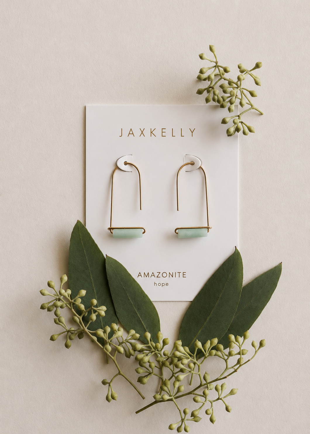 Amazonite Drop Gold Earring