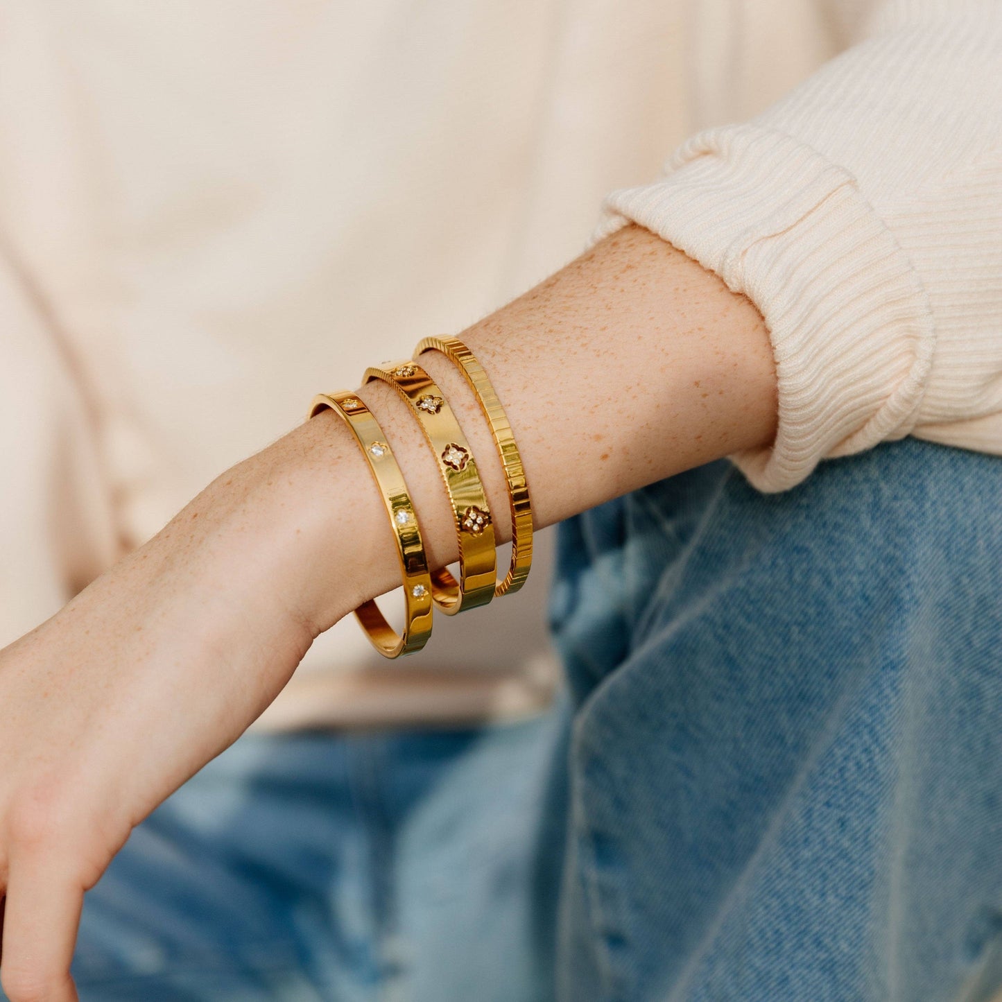 Elsie Stackable Bracelet: Gold