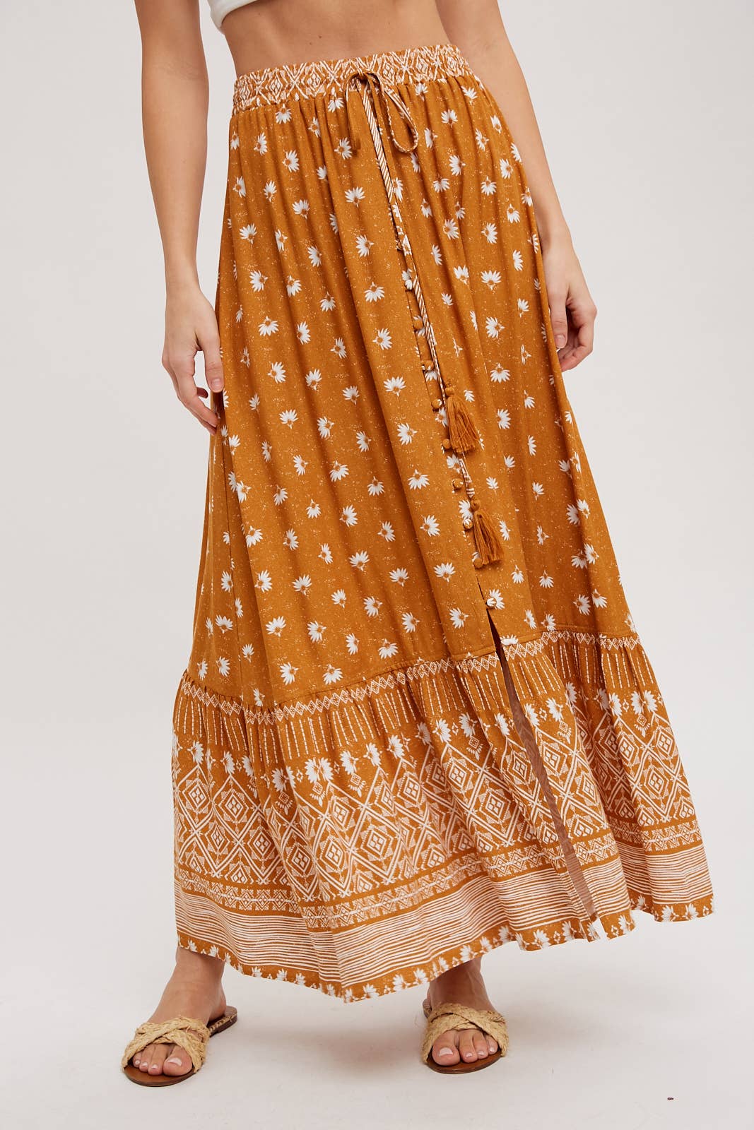 Boho Print Maxi Skirt