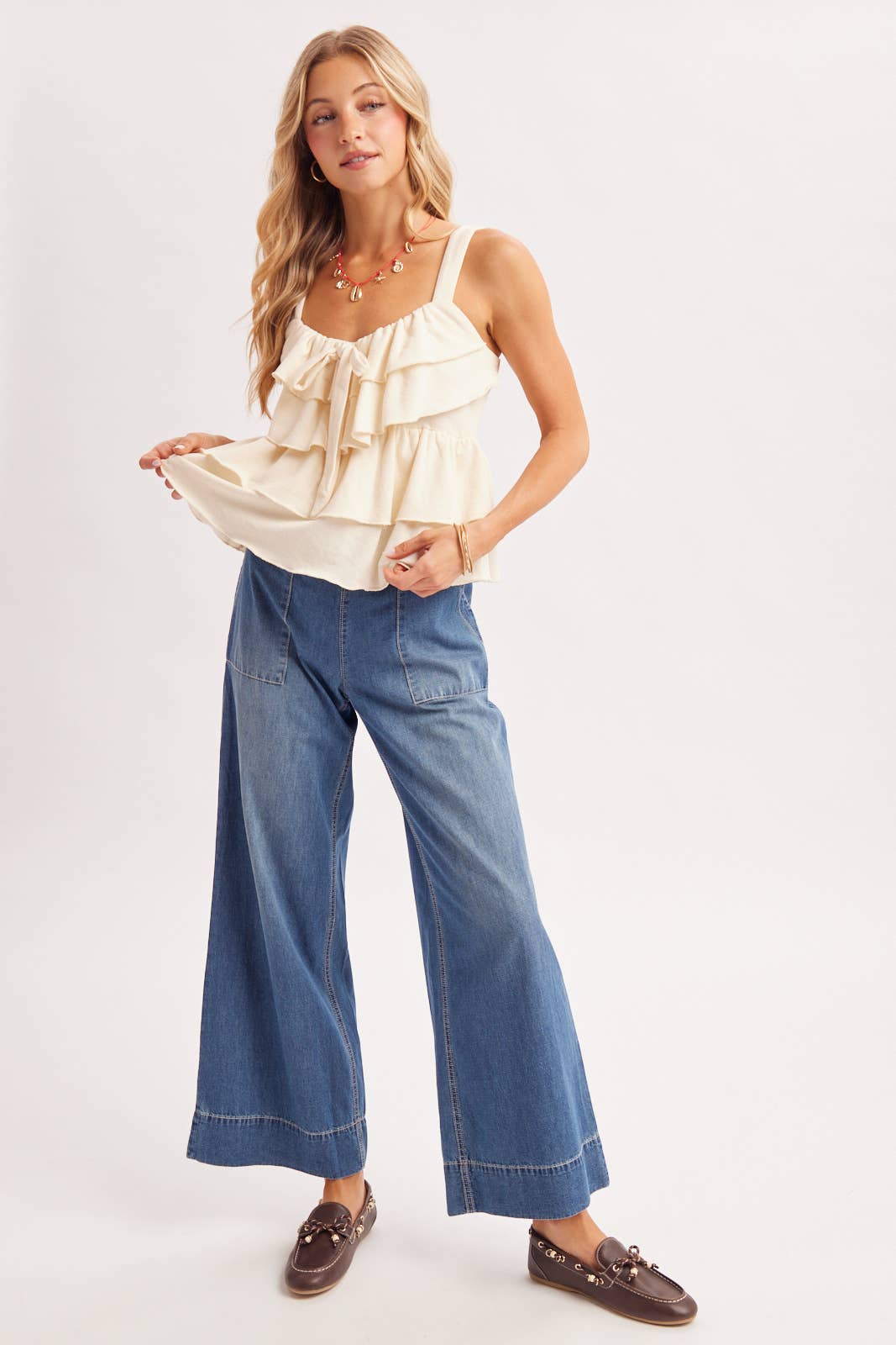 Wide Leg Denim Jeans