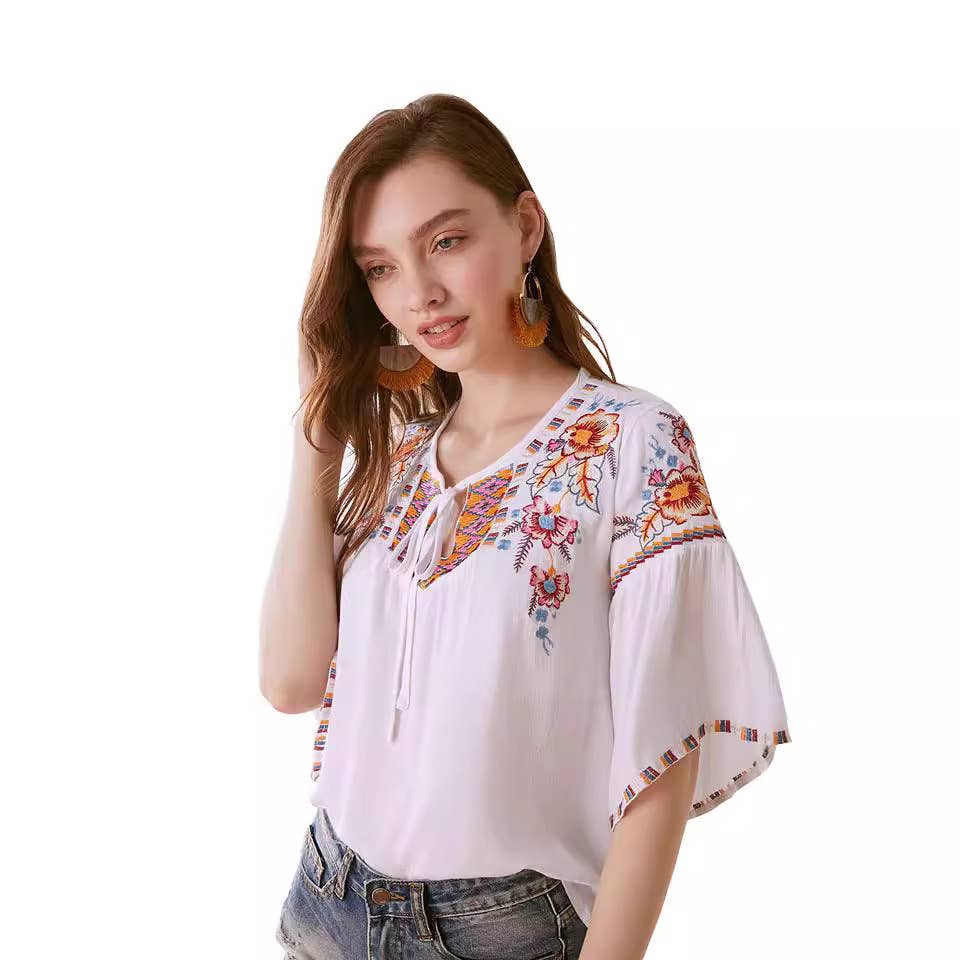 Floral Embroidery Blouse