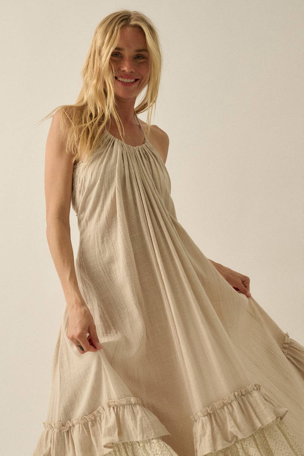 Ruffled Red Maxi