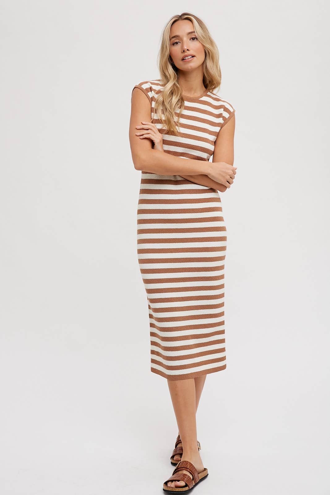 STRIPED CONTRAST TANK MIDI DRESS: COCO