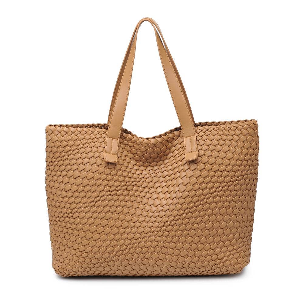 Piquant Woven Tote: Tan