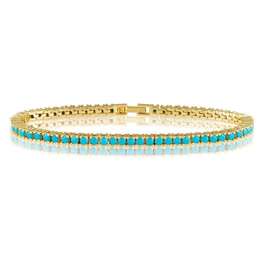 Karla Tennis Bracelet - Turquoise: 7"